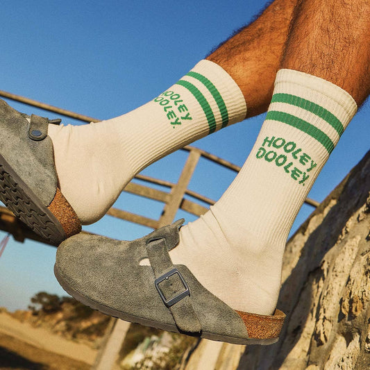 Skwosh Hooley Dooley Socks in Green Stripe: Green Stripe / 6-10