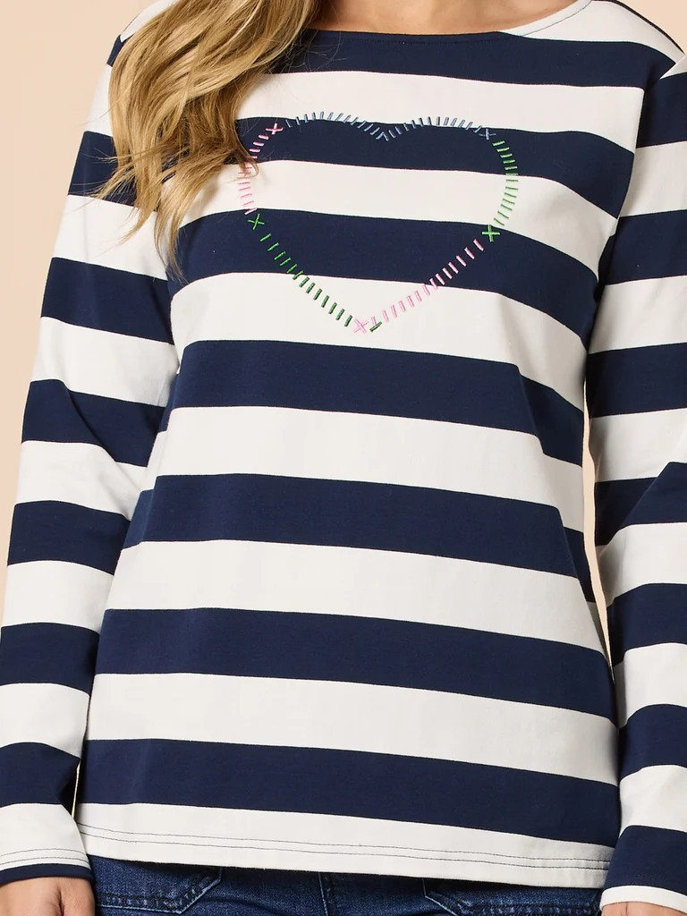 Threadz From the Heart Stripe Tee | Sterling Belle | Women's Clothing Online