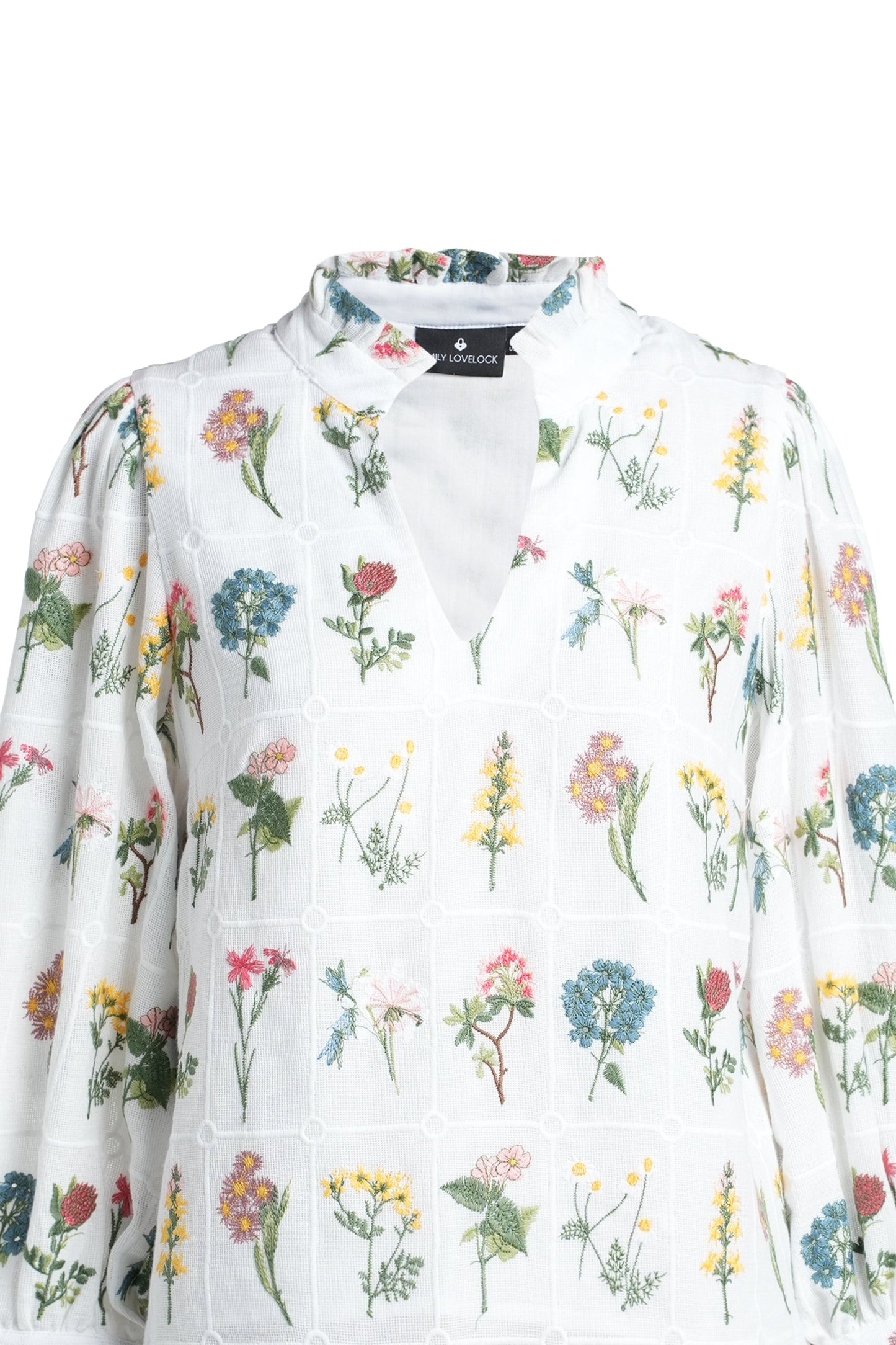 Emily Lovelock Hailey Embroided Blouse - White