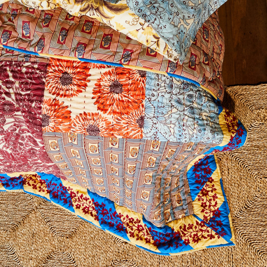 Sage & Clare Clarice Patchwork Bedcover - Azure