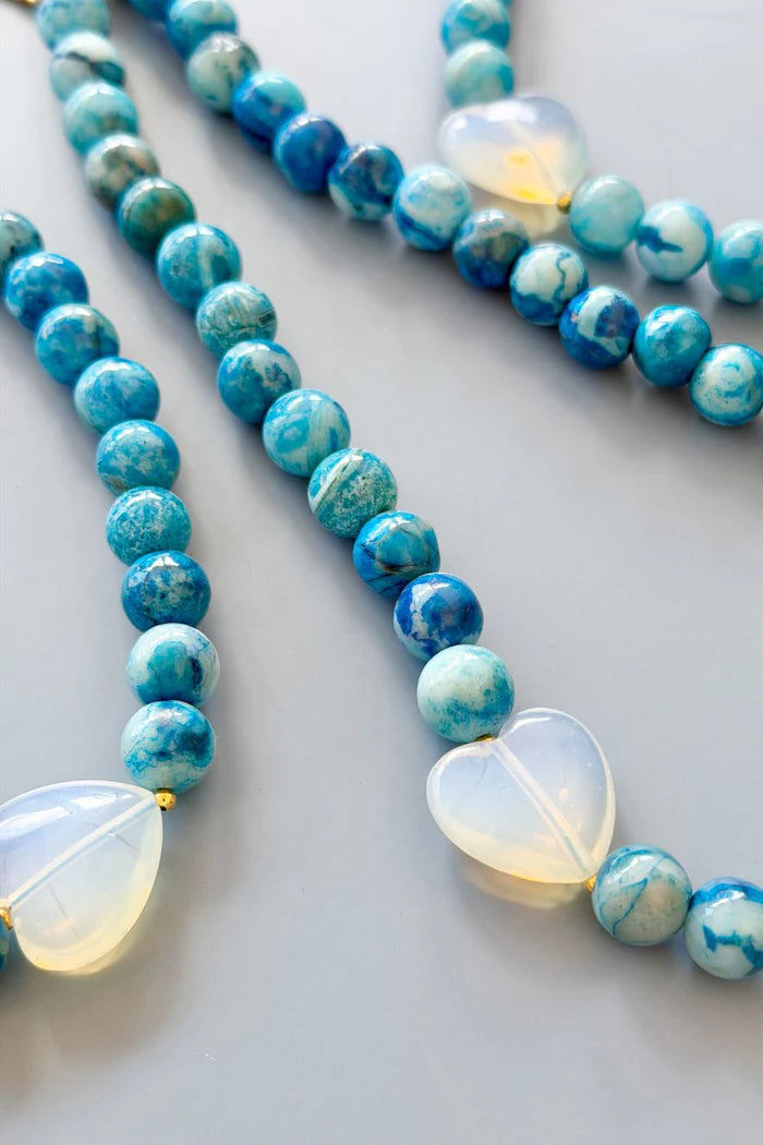 Mosk Melbourne Blue Crazy Lace Agate Necklace