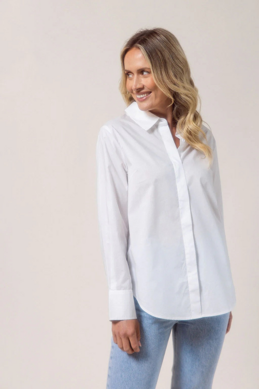 See Saw women’s white cotton button up shirt Australia