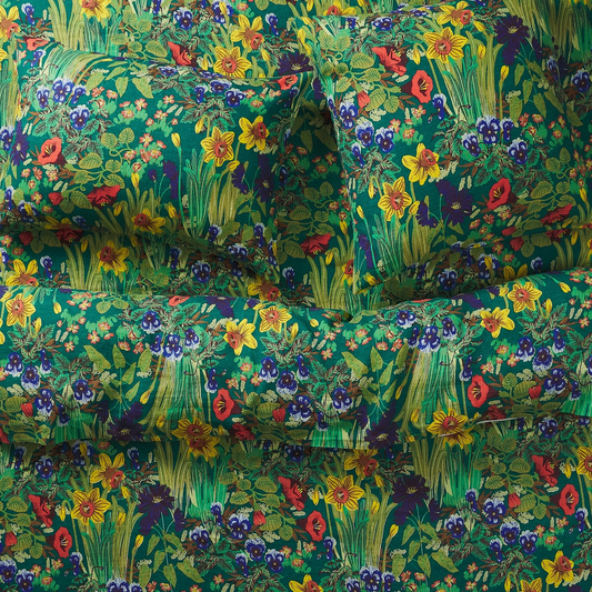 Sage & Clare Babette Linen Sheets + Pillowcases - Verdant