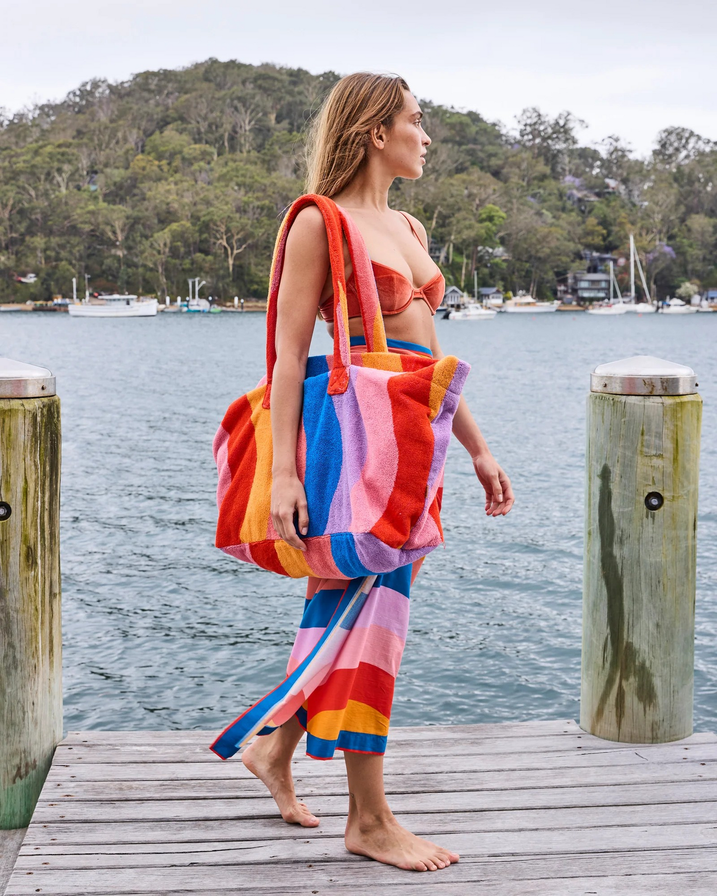 Kip and CO Surfs Up Terry Oversized Beach Bag