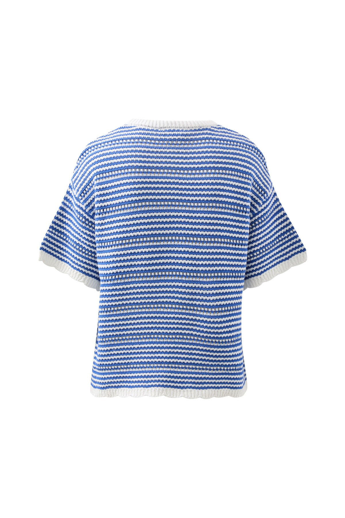 100% Organic Cotton Summer Knit Tee in Blue Stripe