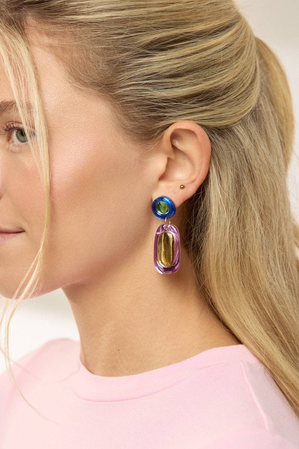 Martha Jean Jelly Drop Earrings - Rainbow
