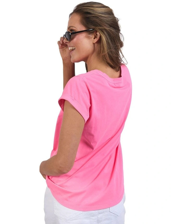 Foxwood Effortless Tee Neon Rose