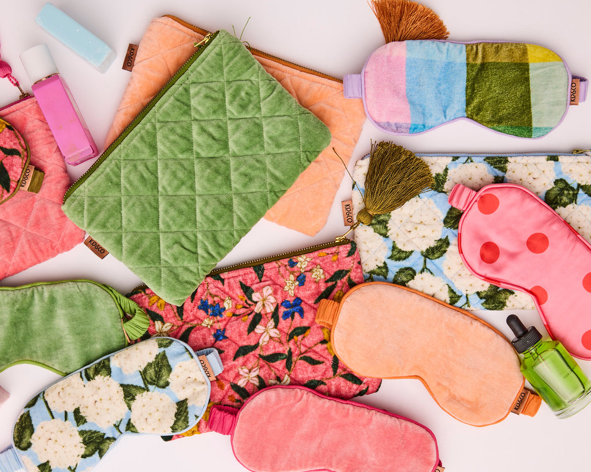 KIP AND CO Polkadot Pink Eco Satin Eye Mask