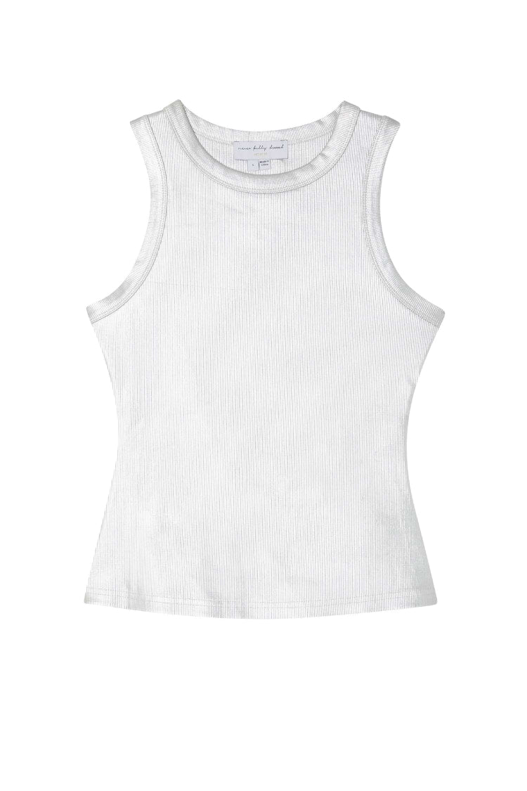 Never Fully Dressed Metallic Tank Top Silver