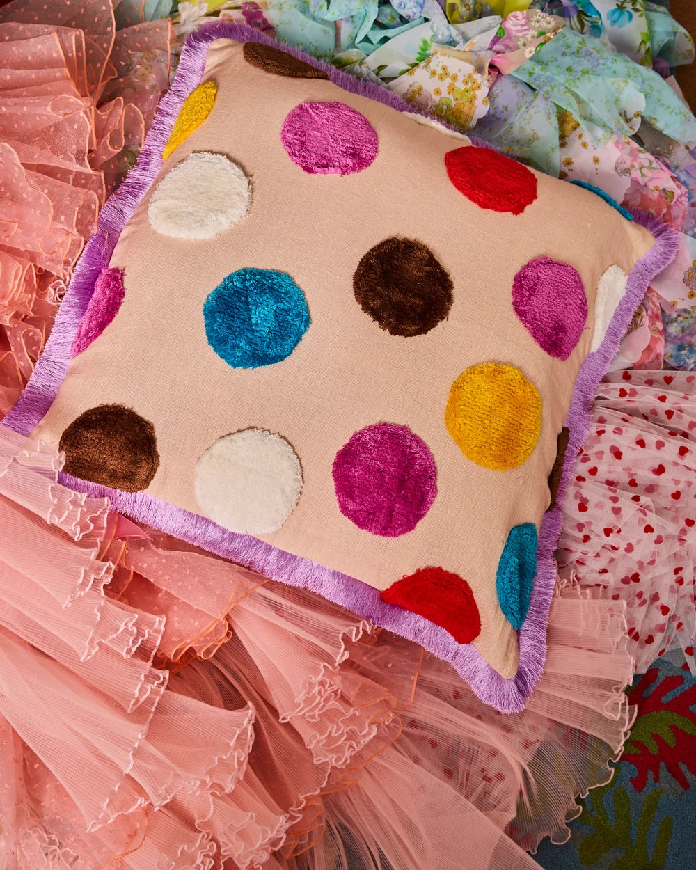 Kip and Co x Romance Was Born Shag Spot Tufted Cushion