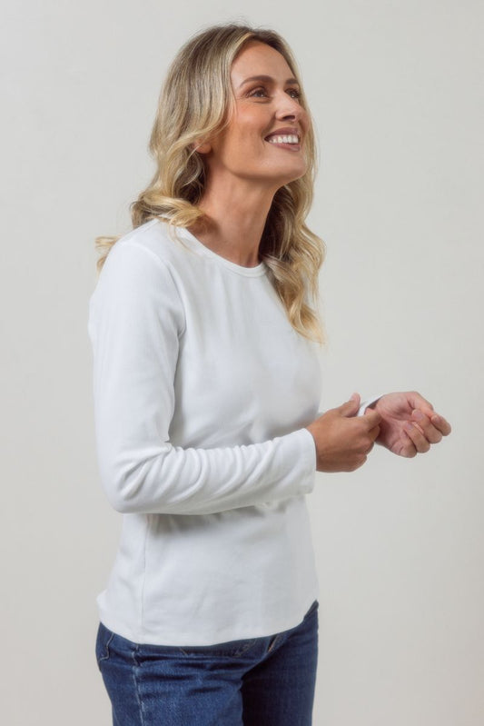 See Saw Long Sleeve Jersey Rib Top