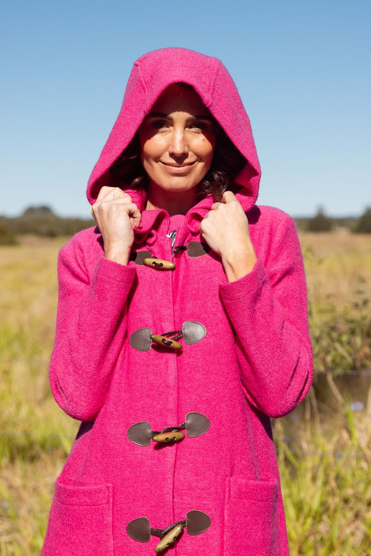 See Saw 100% Wool Duffle Coat Pink