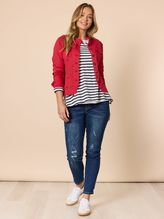 Threadz Maggie Denim Jacket - Red