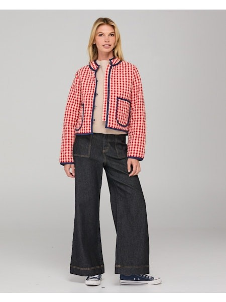 Boom Shankar Mizuki Jacket - Red Seersucker | Sterling Belle | Womens Jackets Online