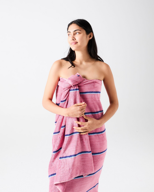 Kip and Co Blushing Stripe Bamboo Bath Sheet
