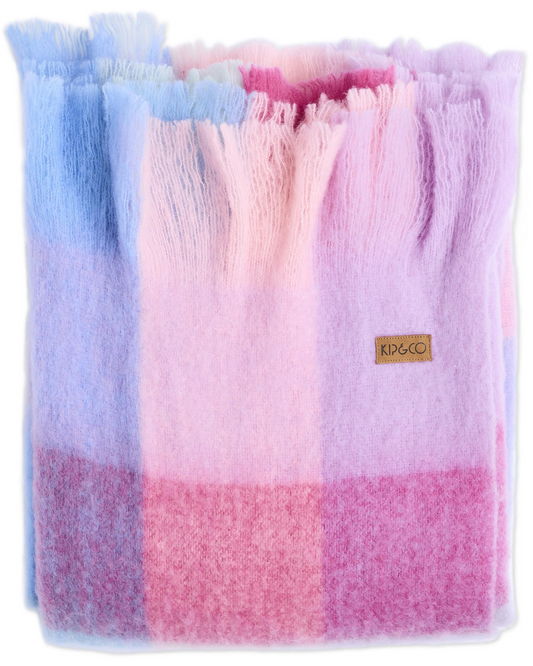 Kip and Co Candy Clouds Tartan Cosy Blanket - One Size