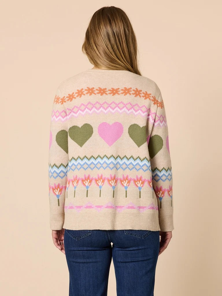 Threadz Charming Cardi - Natural/Multi