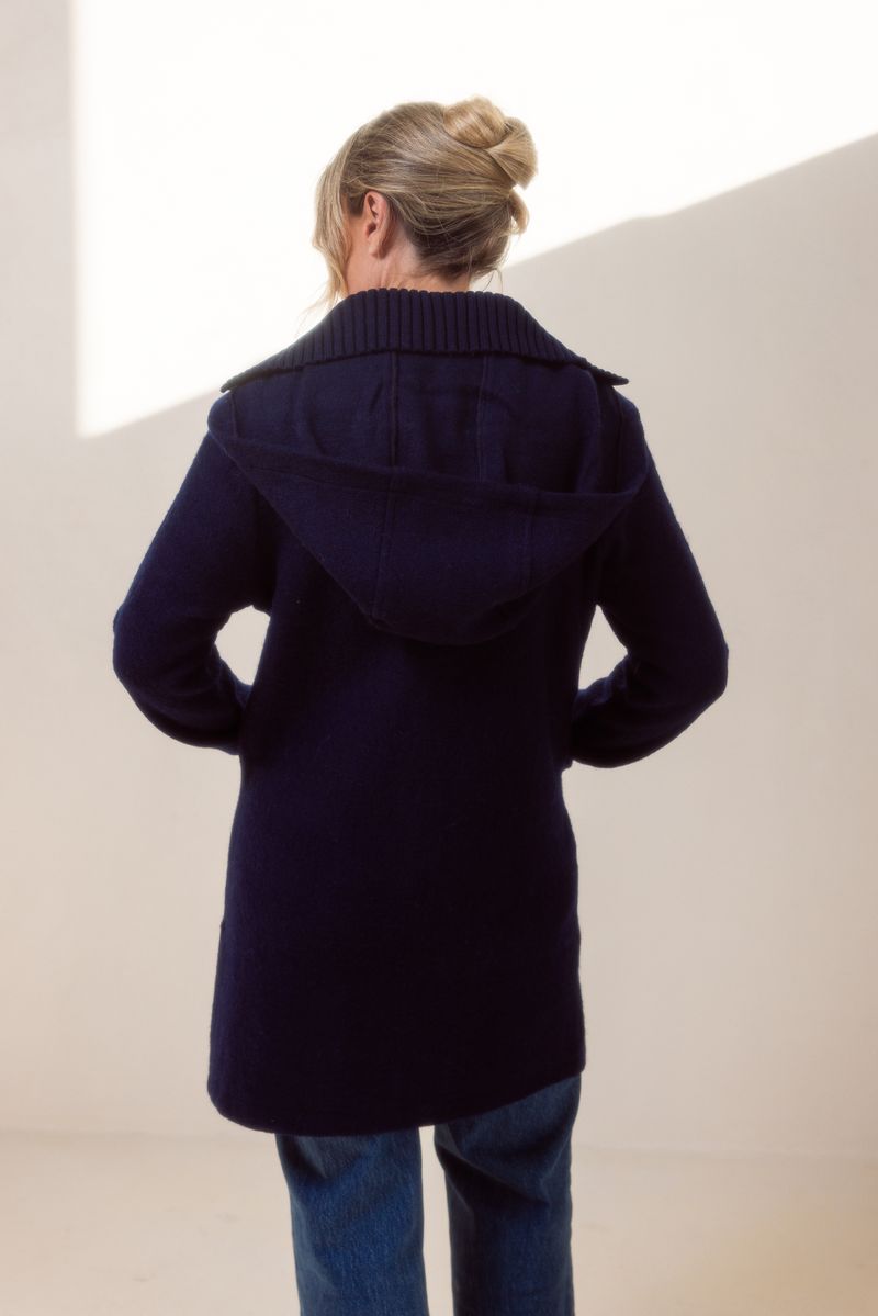 See Saw 100% Wool Duffle Coat Navy