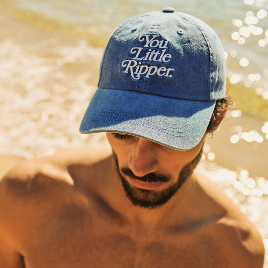Skwosh You Little Ripper Cotton Cap in Blue: Blue / OS