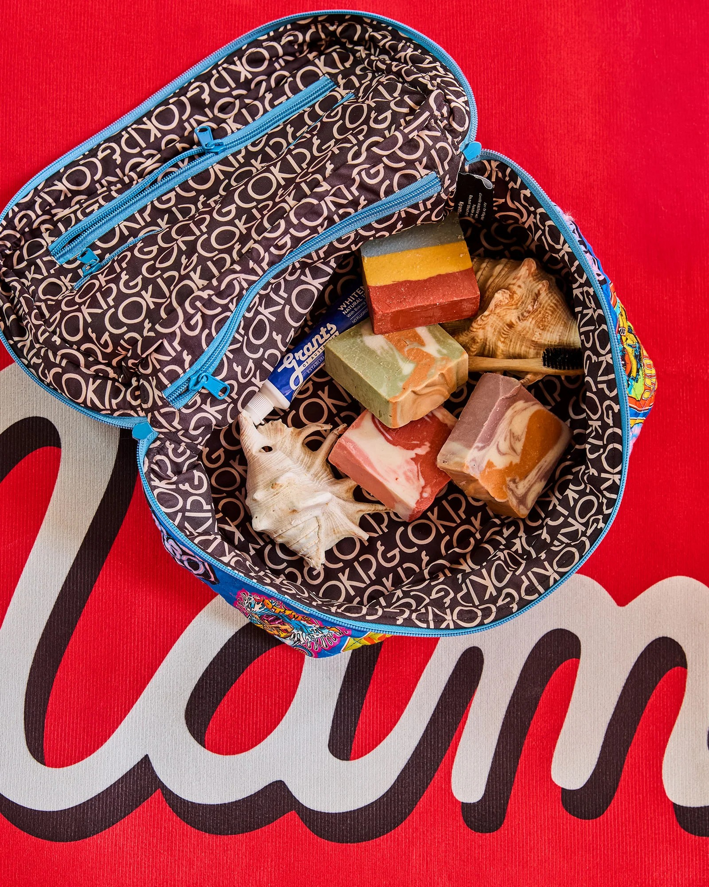 Kip&Co x Mambo Sticker Club Quilted Cotton Toiletry Case