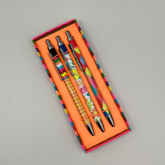 Gift Box 3 Gel Pens Paper Salad Colourful Stationery