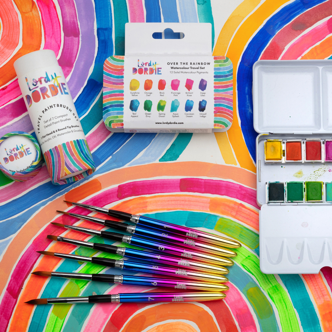 Lordy Dordie Neon Brights Watercolour Travel Palette Set