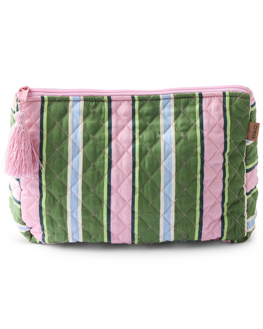 Kip and Co Cactus Stripe Quilted Cotton Toiletry Purse - One Size