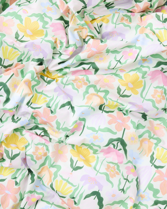 Kip and Co Popping Flowers Green Organic Cotton Sheets