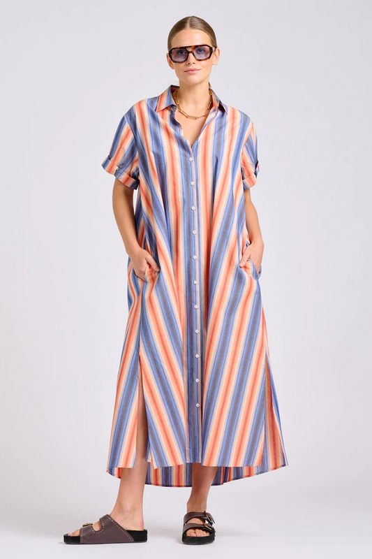 Shirty Lucy Dress Blue Sky Stripe