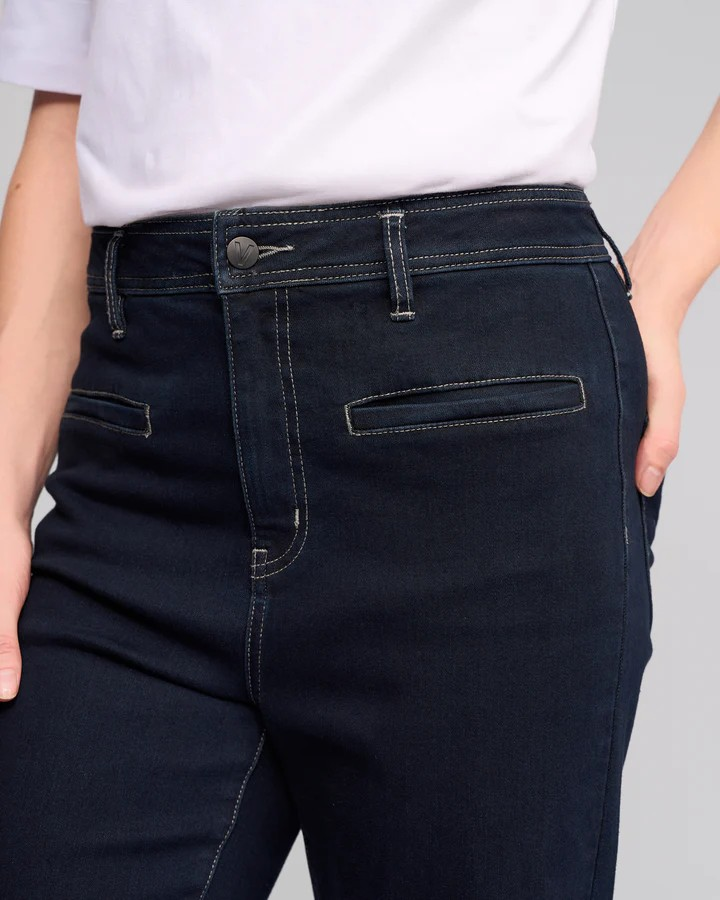 Vassalli Peace high waisted denim jeans Ink Denim