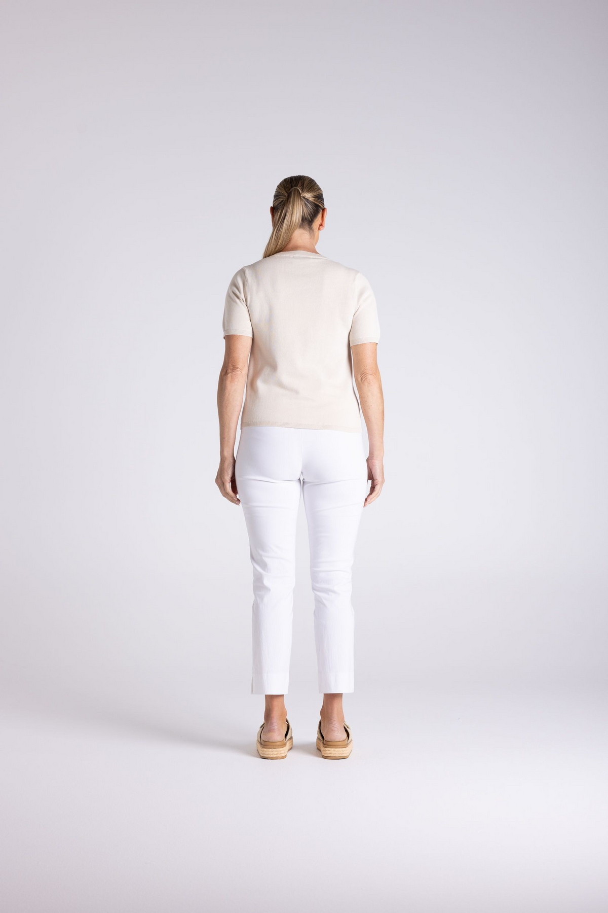 Two T's Cotton Knit T-Shirt - Straw