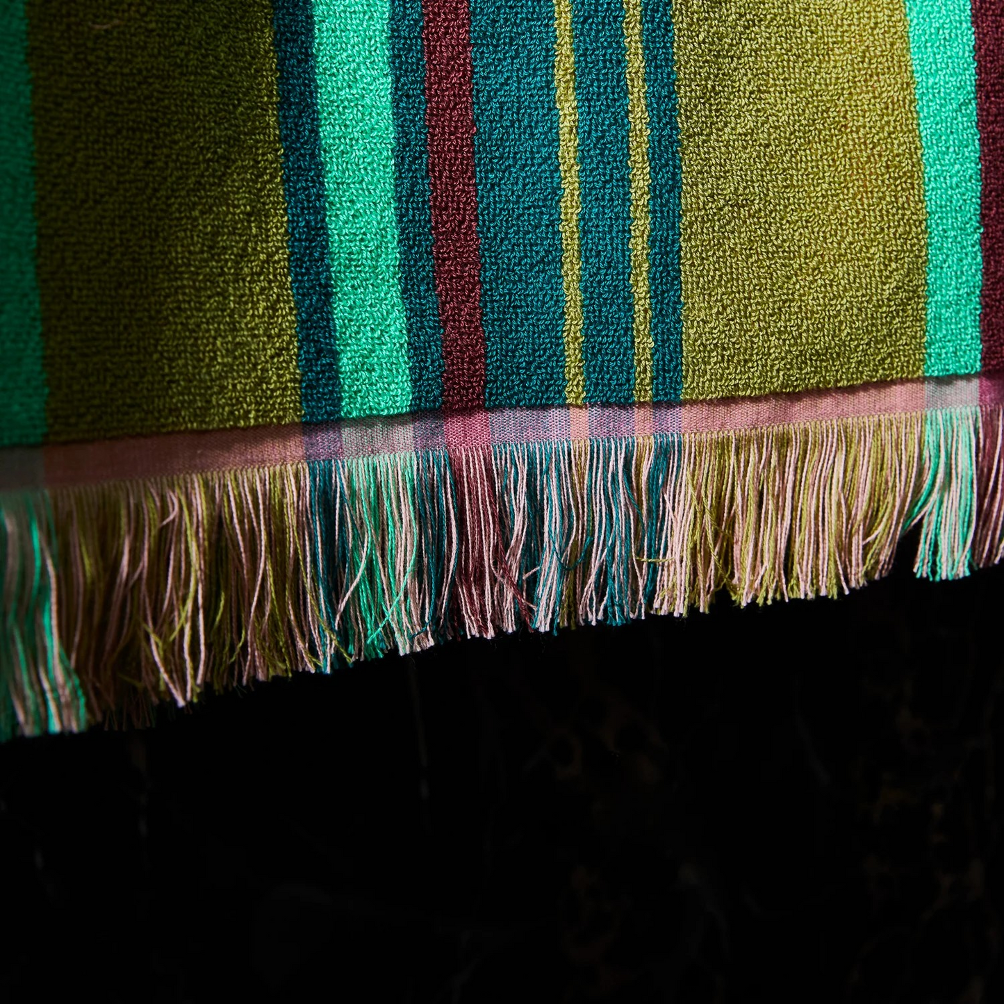 Sage & Clare bath towel with fringed boho edges