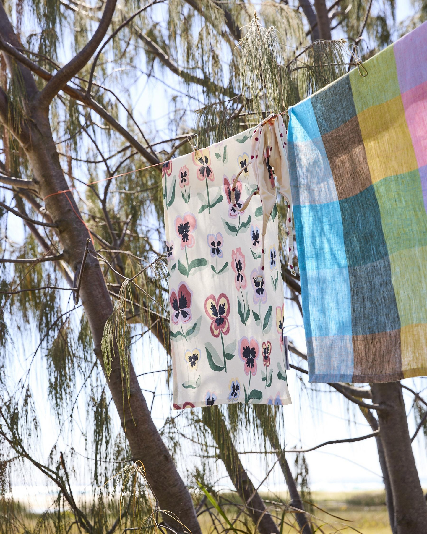 Kip and Co Pretty Pansy Tea Towel