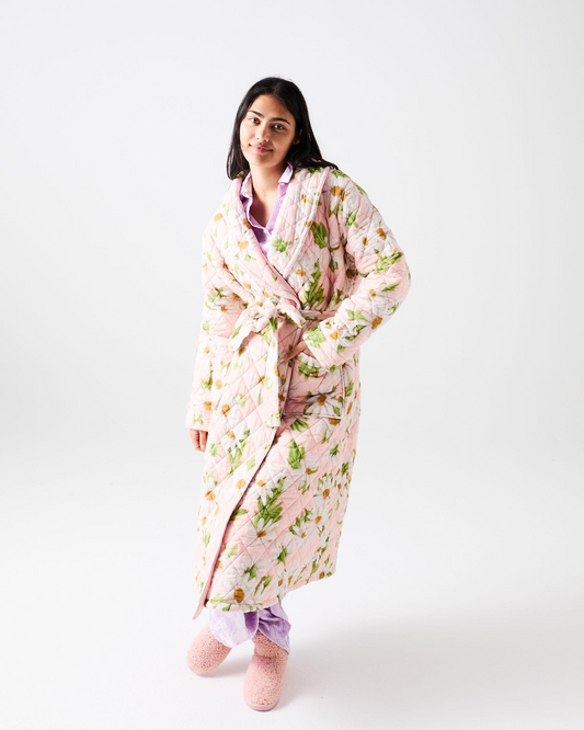 Kip and Co Sweet Daisy Quilted Cotton Robe - S/M - L/XL