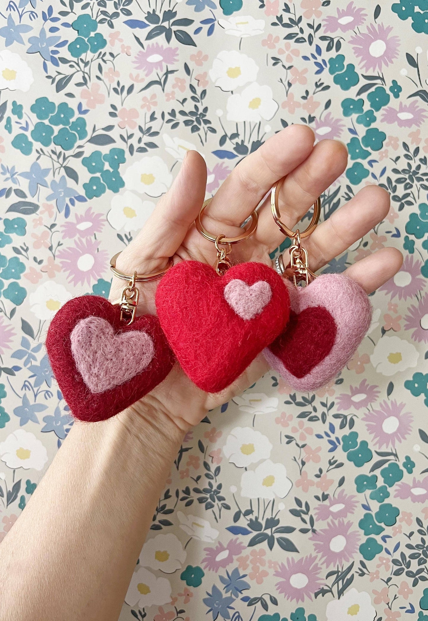 Felt Heart Keychain Pack