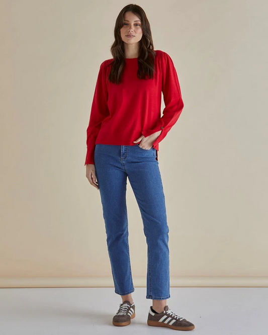 Betty Basics Colette Sweater Red