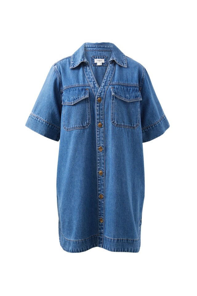 Ceres Life Relaxed Shirtdress Fresh Indigo