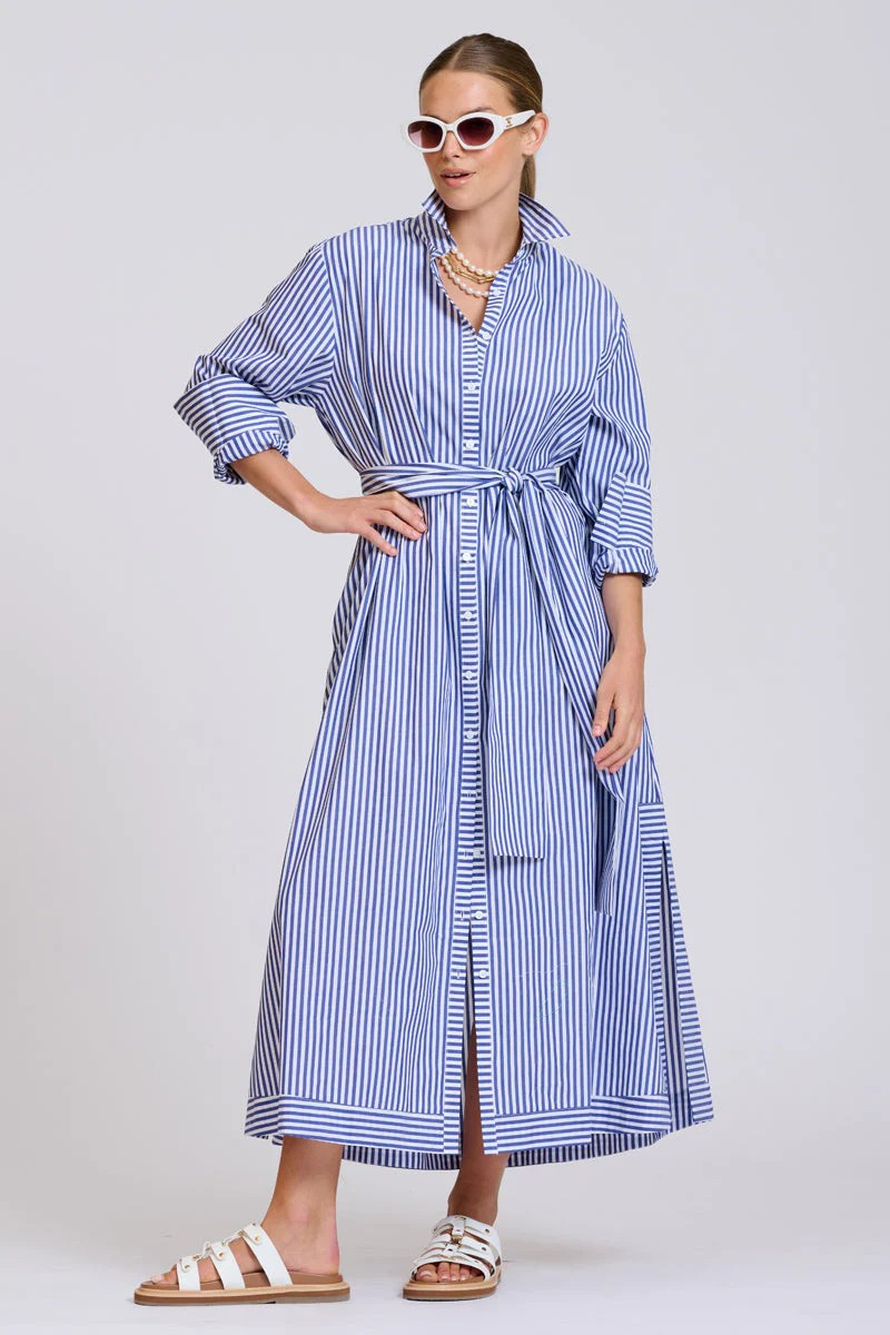 Shirty Sybil Oversized Dress - Navy Stripe