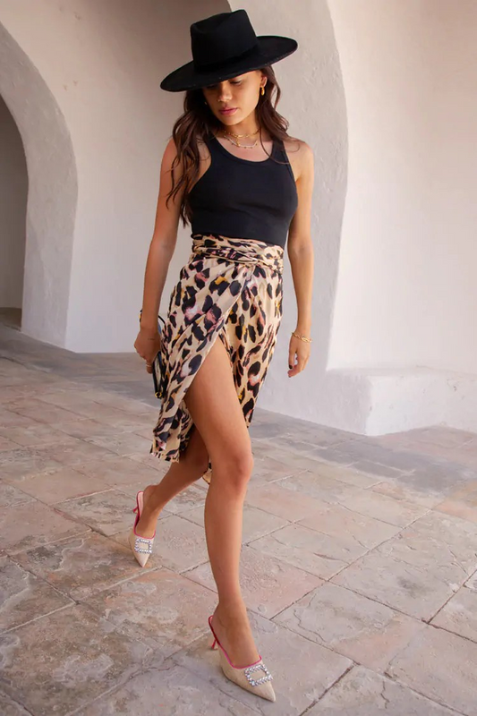 Never Fully Dressed Brown Leopard Jaspre Skirt