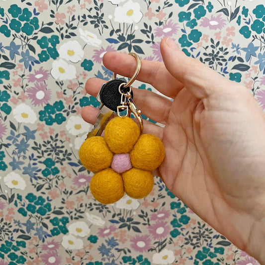 Home Dweller Felt Flower Keychain Charm