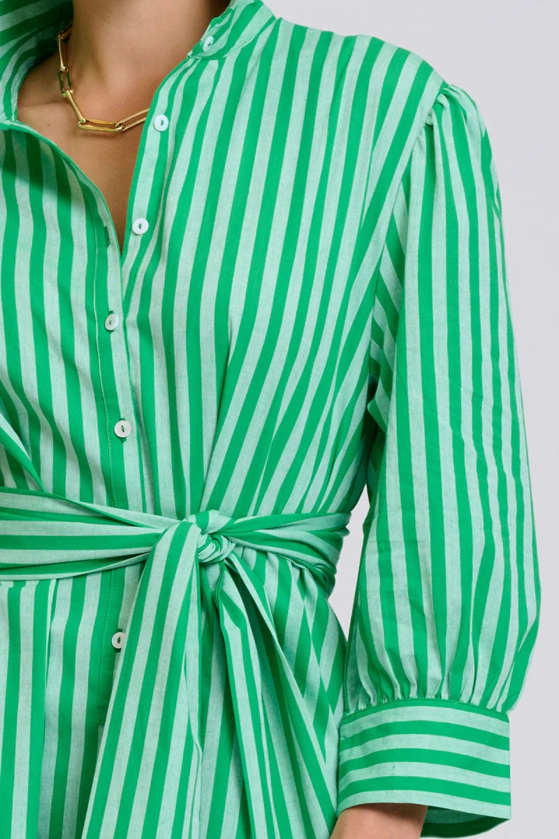 Shirty Martha Oversized Shirt Dress - Double Green Stripe