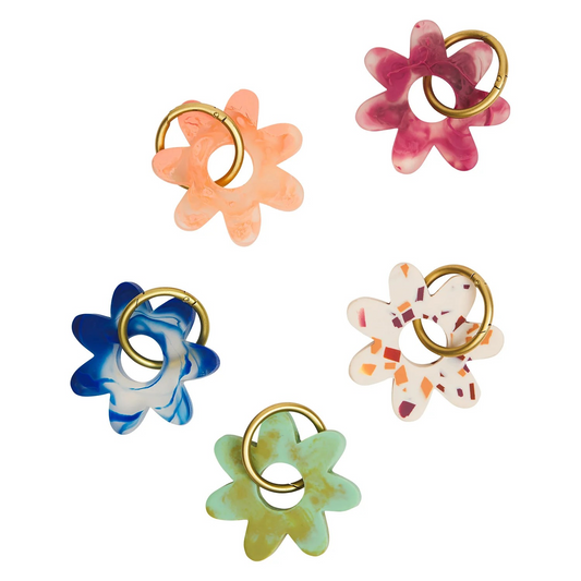 SAGE AND CLARE WHITNEY KEYRING - NOUGAT TERRAZZO