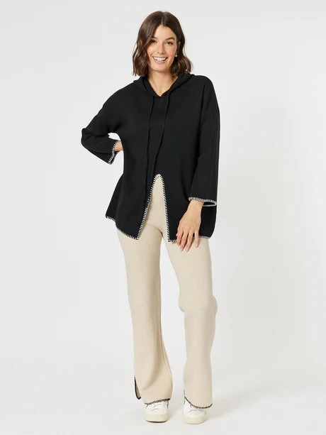 Threadz Cosy Split Hem Pant Natural