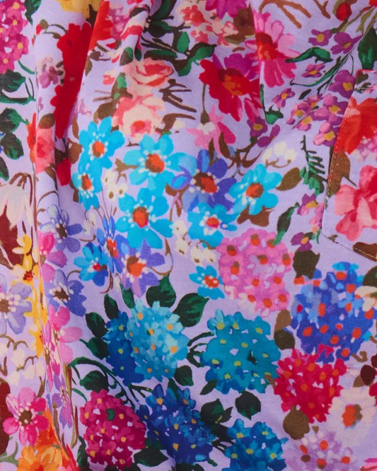 Kip and Co Forever Floral Lilac Organic Cotton Long Sleeve Top ans Slouch Pant Set