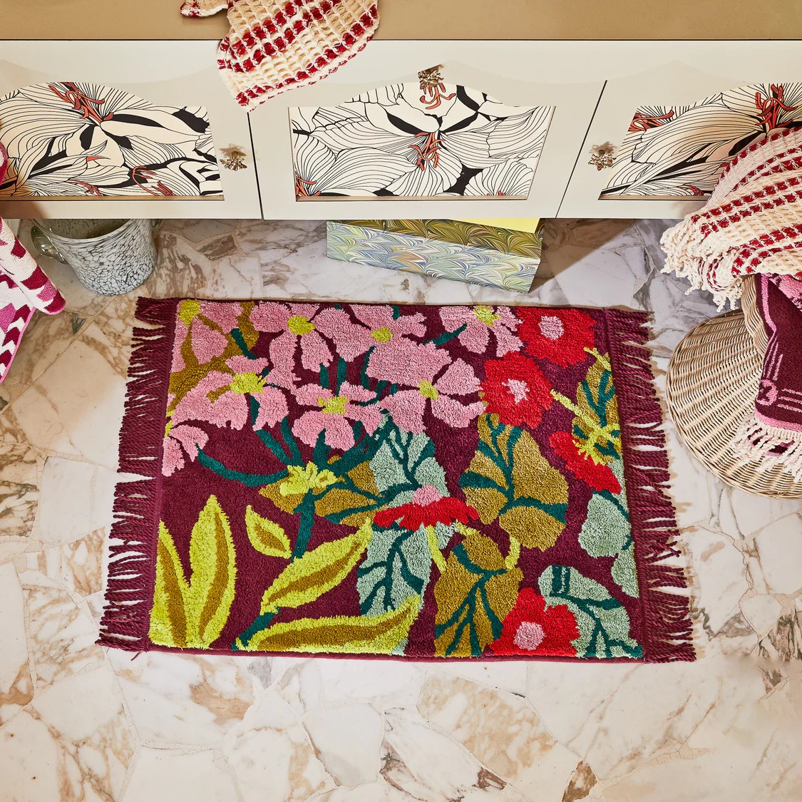 Sage and Clare Genevieve Bath Mat Mahogany