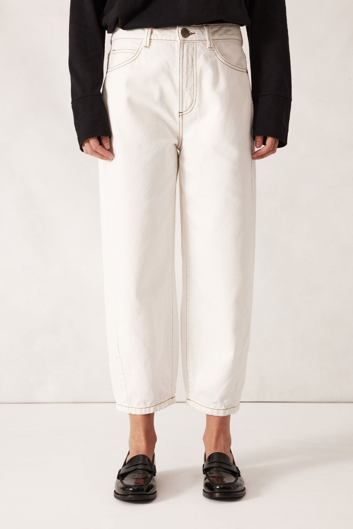 Ceres Life Maggie Tapered Barrel Jean - Fresh Ecru