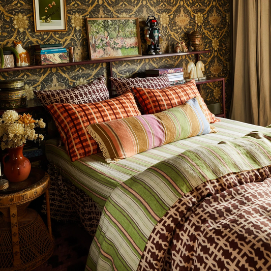 Sage and Clare Daba Woven Stripe Cushion