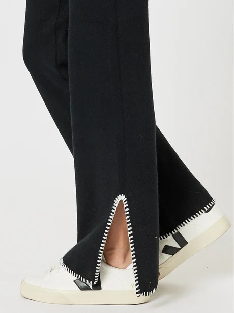 Threadz Cosy Split Hem Pant Black