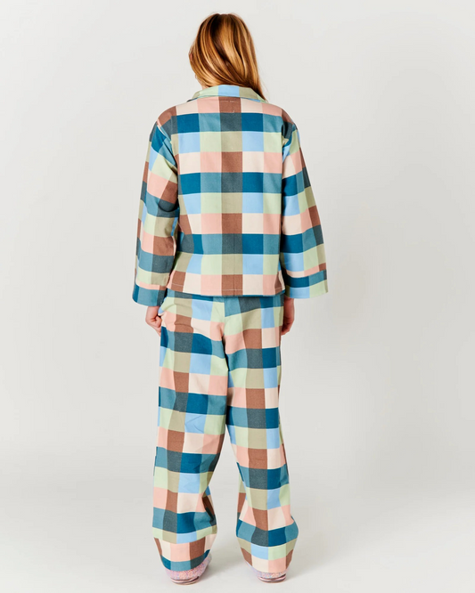 Kip and Co Woodlands Tartan Adult Flannelette Long sleeve Shirt and Pant Pyjama Set