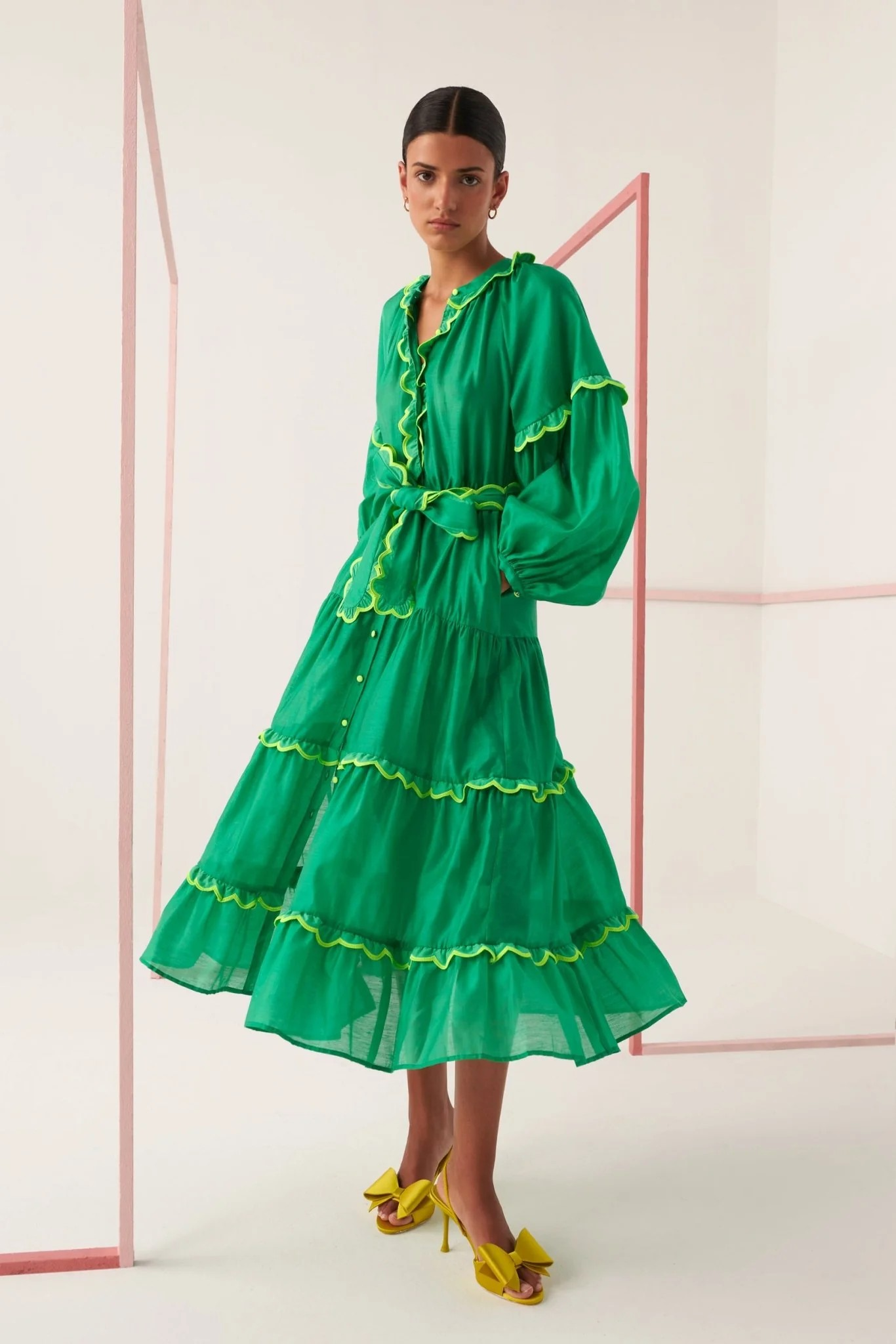 Celia B Flame Green Dress